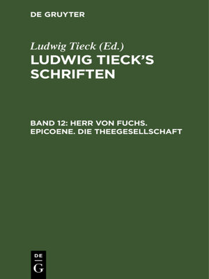 cover image of Herr von Fuchs. Epicoene. Die Theegesellschaft